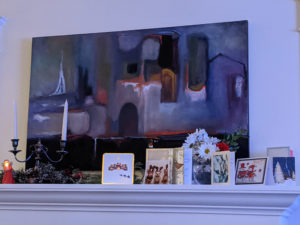 mantel painting by Chris Marin